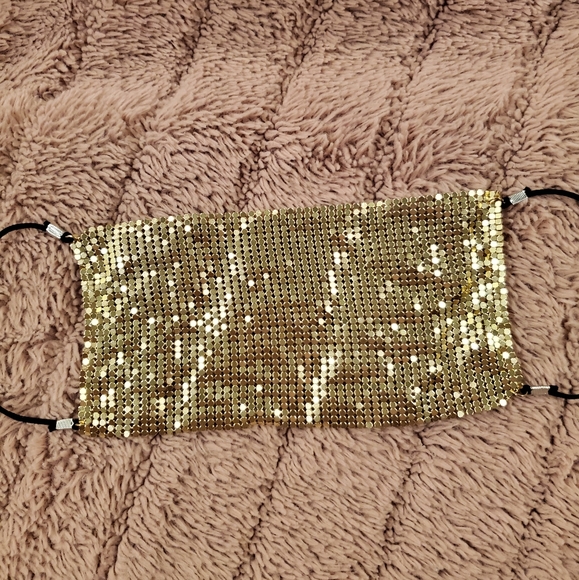 Gold bling bling Sequins face mask/face covering - Picture 2 of 4